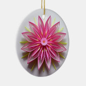 Intrikiertes rosa Blumenmuster Keramik Ornament (Rechts)