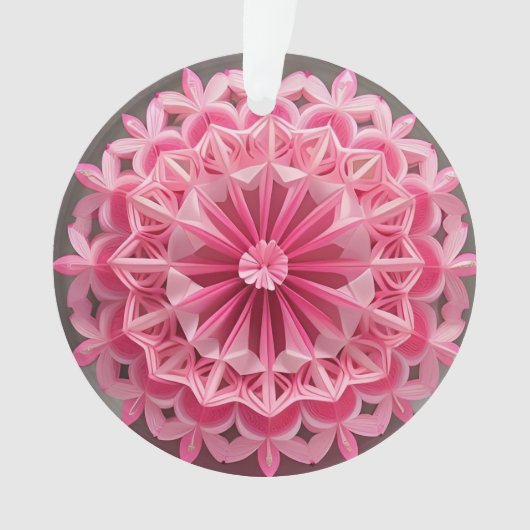 Intrikiertes rosa Blumenmuster Ornament (Vorderseite)