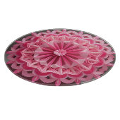 Intrikiertes rosa Blumenmuster Schneidebrett (Ecke)