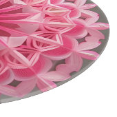 Intrikiertes rosa Blumenmuster Schneidebrett (Ecke)