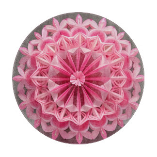 Intrikiertes rosa Blumenmuster Schneidebrett