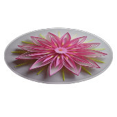 Intrikiertes rosa Blumenmuster Schneidebrett (Ecke)