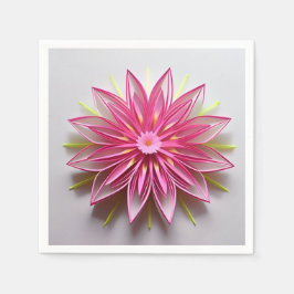 Intrikiertes rosa Blumenmuster Serviette