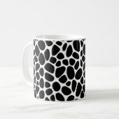 Intrikiertes Schwarzweiß-Muster Kaffeetasse (Vorderseite Links)