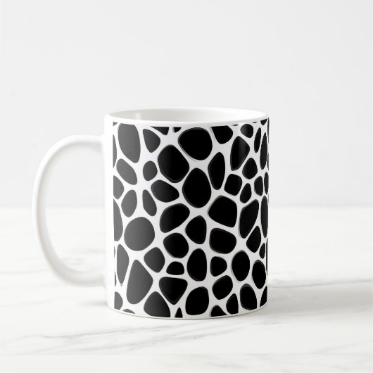 Intrikiertes Schwarzweiß-Muster Kaffeetasse (Links)