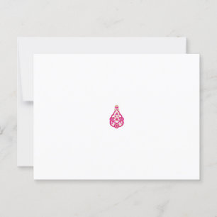 Intrikiertes, symmetrisches Blumendesign in Rosa u Postkarte