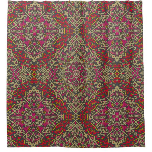 Intrikiertes, traditionelles orientalisches Rug Mo Duschvorhang (Vorderseite)