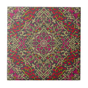 Intrikiertes, traditionelles orientalisches Rug Mo Fliese