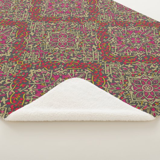 Intrikiertes, traditionelles orientalisches Rug Mo Sherpadecke (3/4)