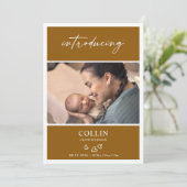 Introducing Baby Photo Collage Announcement Card Einladung (Stehend Vorderseite)