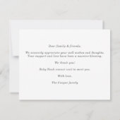 Introducing Our Sweet Baby Photo Announcement Card (Rückseite)