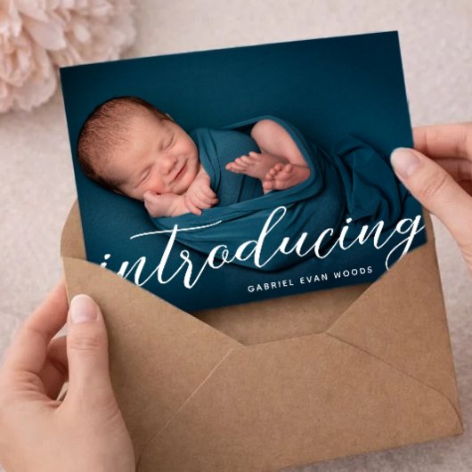 Introducing Personalized Name Photo Collage Birth Ankündigung
