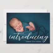 Introducing Personalized Name Photo Collage Birth Ankündigung (Vorderseite)