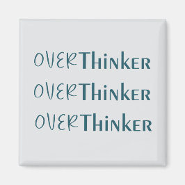 Introspective Bold Black and Blue Quote Art Magnet