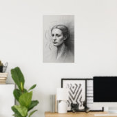 Introspektive Studie: Graphit-Porträt Poster (Heimbüro)