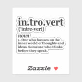 Introvert Antisoziale Definition Alone Quiet Gift Aufkleber (Blatt)