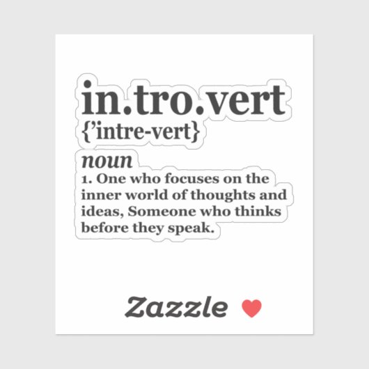 Introvert Antisoziale Definition Alone Quiet Gift Aufkleber (Blatt)