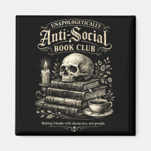 Introvert Buchclub lustige Bücherwürmer sozial Magnet