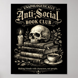 Introvert Buchclub lustige Bücherwürmer sozial Poster
