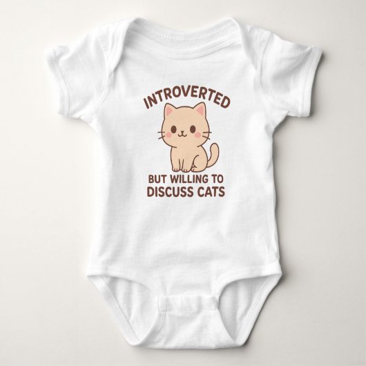  Introvert But Discuss Cats Baby One-Pieces Baby Strampler (Vorderseite)