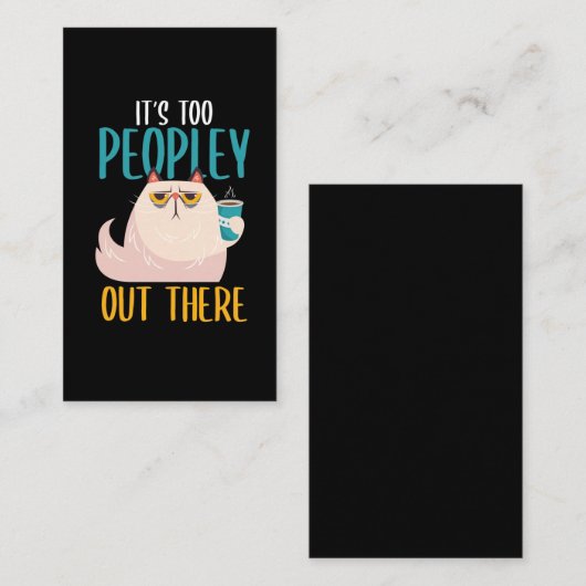 Introvert Cat Funny introvertiert Kaffeetrinker Visitenkarte (Vorne/Hinten)