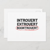 Introvert Extrovert Booktrovert Funny Book lovers Postkarte (Vorne/Hinten)