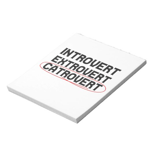 Introvert Extrovert Catrovert Funny Notizblock (Rotiert)