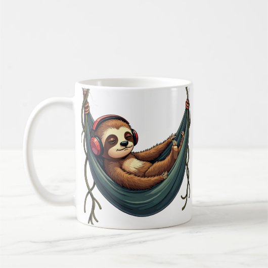 Introvert Faultier Geräusche Abschirmende Kopfhöre Kaffeetasse (Links)