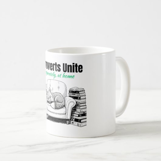 Introvert Fox Book Lover Humor Kaffeetasse (VorderseiteRechts)
