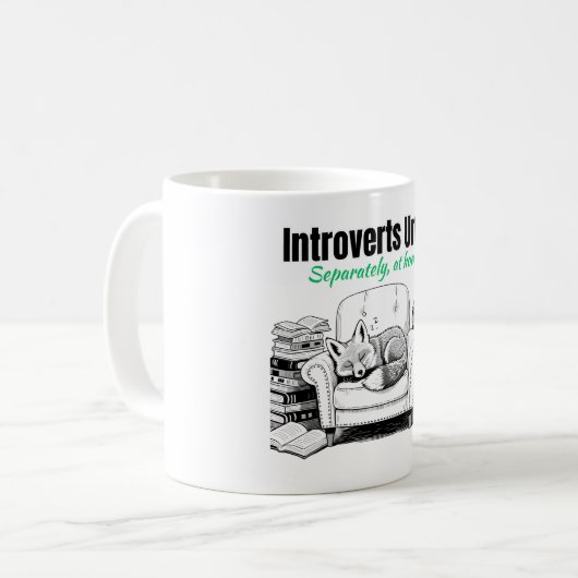 Introvert Fox Book Lover Humor Kaffeetasse (Vorderseite Links)