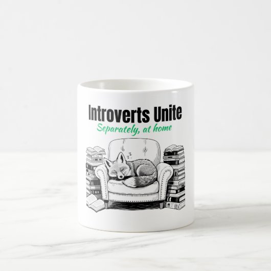 Introvert Fox Book Lover Humor Kaffeetasse (Mittel)