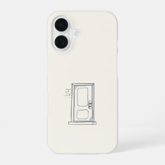 Introvert Geschenk Minimalist Closed Door Linienku iPhone 16 Hülle