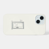 Introvert Gift Minimalist Closed Door Line Art iPhone 15 Hülle (Rückseite (Horizontal))