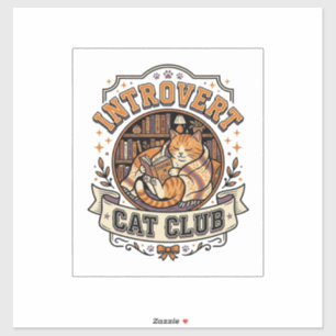 Introvert Katzenclub Katze Introvertiert Antisozia Aufkleber