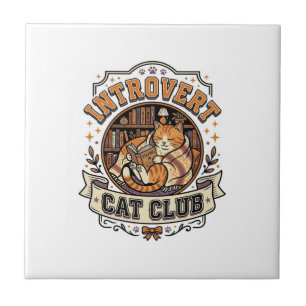 Introvert Katzenclub Katze Introvertiert Antisozia Fliese