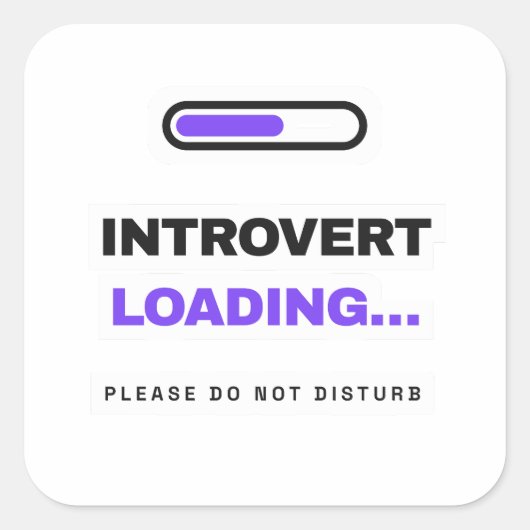 Introvert Loading Lustiger Aufkleber (Vorderseite)
