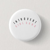 Introvert Mädchen-Gruppen-Button Button (Vorderseite)
