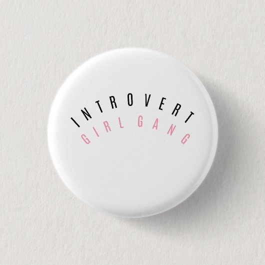 Introvert Mädchen-Gruppen-Button Button (Vorderseite)