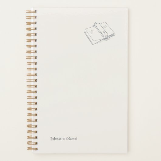 Introvert Minimalist Line Art Literary Gift Planer (Vorderseite)