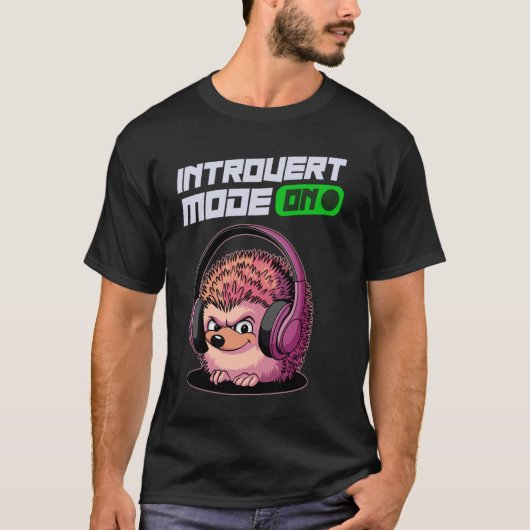 Introvert-Modus An Süßer Igel T-Shirt (Vorderseite)