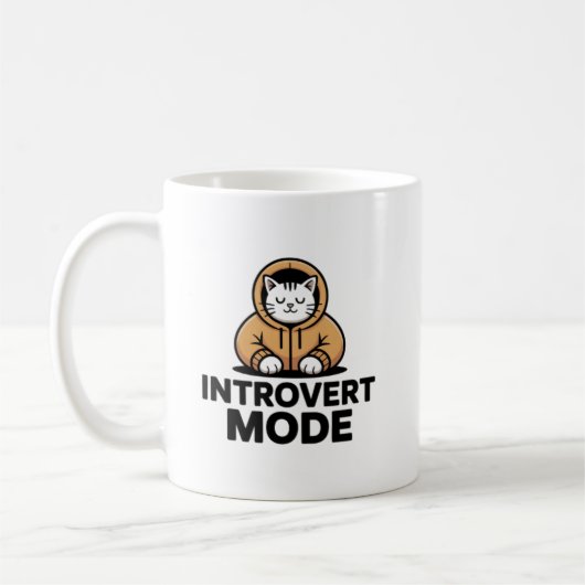 Introvert-Modus-Katzenbecher – Cozy-Minimalist-Kaf Kaffeetasse (Links)