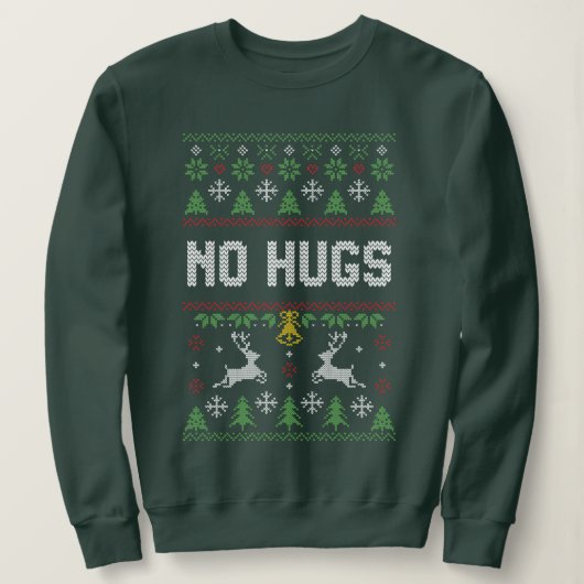 Introvert No Hugs Ugly Christmas Sweater Sweatshirt (Design vorne)