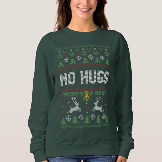Introvert No Hugs Ugly Christmas Sweater Sweatshirt (Vorderseite)