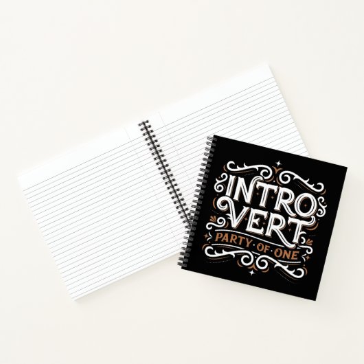 Introvert (Party of One) Uni-regiertes Sq-Notebook Notizblock (Innenseite)