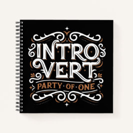 Introvert (Party of One) Uni-regiertes Sq-Notebook Notizblock