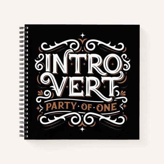 Introvert (Party of One) Uni-regiertes Sq-Notebook Notizblock (Vorderseite)