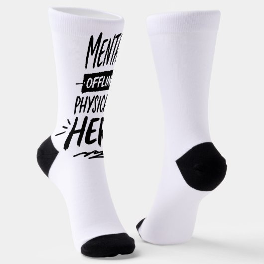 Introvert-Shirt 'Mental Offline' Socken (Gewinkelt)