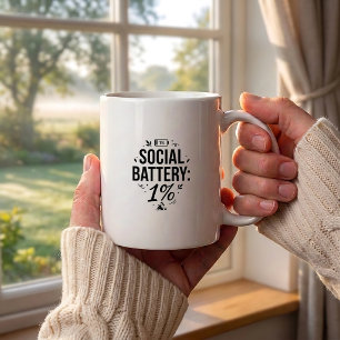 Introvert Social Battery Kaffeetasse   Lustiger Sp