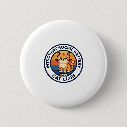 Introvert Sozialbatterie Katze Süße Kitty Design - Button (Vorderseite)