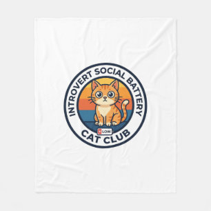 Introvert Sozialbatterie Katze Süße Kitty Design - Fleecedecke